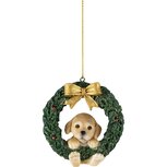 Dekoratief | Hanger krans m/hondje, resina, 8x3x8cm | A225421 Dekoratief | Hanger krans m/hondje, resina, 8x3x8cm | A225421