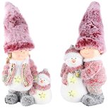 Dekoratief | Winterkindje m/sneeuwman, TC, 13x11x30cm, set van 2 stuks | A225525 Dekoratief | Winterkindje m/sneeuwman, TC, 13x11x30cm, set van 2 stuks | A225525