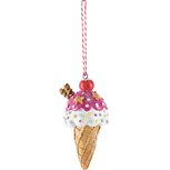 Dekoratief | Hanger ijsje, roze/wit, resina, 6x6x11cm | A225546 Dekoratief | Hanger ijsje, roze/wit, resina, 6x6x11cm | A225546