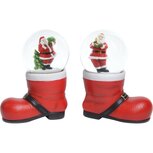 Dekoratief | Santaboot waterbol m/santa, rood, resina/glas, 10x6x12cm, set van 2 stuks | A225654 Dekoratief | Santaboot waterbol m/santa, rood, resina/glas, 10x6x12cm, set van 2 stuks | A225654