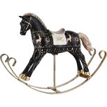 Dekoratief | Schommelpaard zwart/goud, resina, 22x5x16cm | A225916 Dekoratief | Schommelpaard zwart/goud, resina, 22x5x16cm | A225916