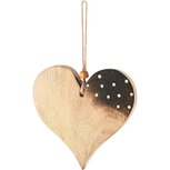 Dekoratief | Hanger hart, naturel/zwart, hout, 11x11x2cm | A228069 Dekoratief | Hanger hart, naturel/zwart, hout, 11x11x2cm | A228069