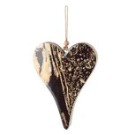 Dekoratief | Hanger hart 'Marbled', zwart/goud, hout, 17x12x2cm | A228091 Dekoratief | Hanger hart 'Marbled', zwart/goud, hout, 17x12x2cm | A228091