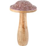 Dekoratief | Paddenstoel 'Pink Pearly', hout/parels, 12x12x20cm | A228114 Dekoratief | Paddenstoel 'Pink Pearly', hout/parels, 12x12x20cm | A228114