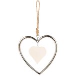 Dekoratief | Hanger hart, wit/goud, aluminium, 15x15x1cm | A228136 Dekoratief | Hanger hart, wit/goud, aluminium, 15x15x1cm | A228136