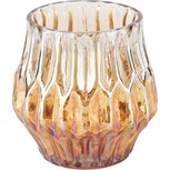 Dekoratief | Theelichthouder goud/bruin, glas, 10x10x10cm | A228243 Dekoratief | Theelichthouder goud/bruin, glas, 10x10x10cm | A228243