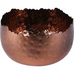 Dekoratief | Theelichthouder bruin, metaal, 12x12x7cm | A228317 Dekoratief | Theelichthouder bruin, metaal, 12x12x7cm | A228317