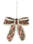 Dekoratief | Hanger strik, roze geruit, polyester, 21x21cm | A229112 Dekoratief | Hanger strik, roze geruit, polyester, 21x21cm | A229112