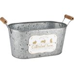 Dekoratief | Bloempot 'Cottontail Farm', grijs, metaal, 25x14x12cm | A230006 Dekoratief | Bloempot 'Cottontail Farm', grijs, metaal, 25x14x12cm | A230006