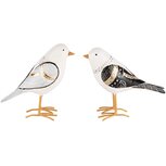 Dekoratief | Deco vogeltje 'Hector', resina, 13x6x11cm, set van 2 stuks | A230413 Dekoratief | Deco vogeltje 'Hector', resina, 13x6x11cm, set van 2 stuks | A230413