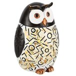 Dekoratief | Uil 'Guido', wit/zwart, resina, 7x7x10cm | A230414 Dekoratief | Uil 'Guido', wit/zwart, resina, 7x7x10cm | A230414