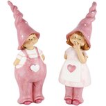 Dekoratief | Kindje staand m/muts, wit/roze, resina, 7x6x22cm, set van 2 stuks | A230510 Dekoratief | Kindje staand m/muts, wit/roze, resina, 7x6x22cm, set van 2 stuks | A230510