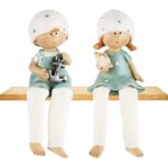 Dekoratief | Zeekindje m/hangbeentjes, blauw/wit, resina, 5x4x16cm set van 2 stuks | A230536 Dekoratief | Zeekindje m/hangbeentjes, blauw/wit, resina, 5x4x16cm set van 2 stuks | A230536