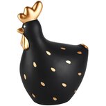 Dekoratief | Kip zwart/goud gestipt, dolomiet, 16x11x22cm | A230540 Dekoratief | Kip zwart/goud gestipt, dolomiet, 16x11x22cm | A230540