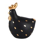 Dekoratief | Kip zwart/goud gestipt, dolomiet, 11x7x14cm | A230541 Dekoratief | Kip zwart/goud gestipt, dolomiet, 11x7x14cm | A230541