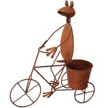 Dekoratief | Kikker op fiets m/bloempot, metaal, 37x18x42cm | A230604 Dekoratief | Kikker op fiets m/bloempot, metaal, 37x18x42cm | A230604