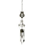 Dekoratief | Hanger bel m/uil, roest, metaal, 12x12x74cm | A230608 Dekoratief | Hanger bel m/uil, roest, metaal, 12x12x74cm | A230608