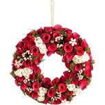 Dekoratief | Krans m/bloemen, roze/wit, pvc/hout, 33x33x8cm | A230804 Dekoratief | Krans m/bloemen, roze/wit, pvc/hout, 33x33x8cm | A230804
