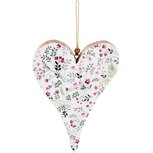 Dekoratief | Hanger hart m/bloemen, wit/groen, hout/email, 20x15x2cm | A230911 Dekoratief | Hanger hart m/bloemen, wit/groen, hout/email, 20x15x2cm | A230911