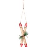Dekoratief | Hanger ski's, naturel/rood, hout, 9x5x23cm | A235325 Dekoratief | Hanger ski's, naturel/rood, hout, 9x5x23cm | A235325