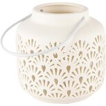Dekoratief | Lantaarn m/handvat, wit, porselein, LED, 14x14x15cm | A235550 Dekoratief | Lantaarn m/handvat, wit, porselein, LED, 14x14x15cm | A235550