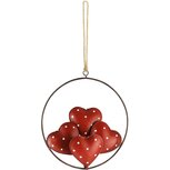 Dekoratief | Hanger ring m/harten, rood, metaal, 10x10x1cm | A235661 Dekoratief | Hanger ring m/harten, rood, metaal, 10x10x1cm | A235661