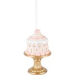 Dekoratief | Hanger taartje, roze/wit/goud, resina, 6x6x9cm | A235823 Dekoratief | Hanger taartje, roze/wit/goud, resina, 6x6x9cm | A235823
