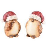 Dekoratief | Vogeltje 'Toby', bruin/rood, TC, 8x7x10cm, set van 2 stuks | A235919 Dekoratief | Vogeltje 'Toby', bruin/rood, TC, 8x7x10cm, set van 2 stuks | A235919