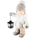 Dekoratief | Winterjongen m/lantaarn, wit/bruin, magnesium, 27x21x40cm | A235930 Dekoratief | Winterjongen m/lantaarn, wit/bruin, magnesium, 27x21x40cm | A235930