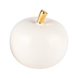 Dekoratief | Deco appel, wit/goud, porselein, 8x8x8cm | A235945 Dekoratief | Deco appel, wit/goud, porselein, 8x8x8cm | A235945