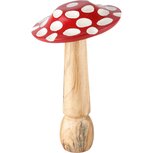 Dekoratief | Paddenstoel m/stippen, rood/wit/naturel, hout, 14x14x25cm | A238038 Dekoratief | Paddenstoel m/stippen, rood/wit/naturel, hout, 14x14x25cm | A238038