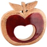 Dekoratief | Deco appel, rood/naturel, hout/email, 18x3x20cm | A238042 Dekoratief | Deco appel, rood/naturel, hout/email, 18x3x20cm | A238042