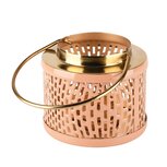 Dekoratief | Lantaarn m/handvat, roze/goud, metaal/email, 11x11x10cm | A238060 Dekoratief | Lantaarn m/handvat, roze/goud, metaal/email, 11x11x10cm | A238060