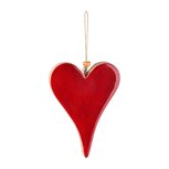 Dekoratief | Hanger hart, rood/naturel, hout, 14x10x2cm | A238105 Dekoratief | Hanger hart, rood/naturel, hout, 14x10x2cm | A238105