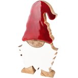 Dekoratief | Deco santagnoom, rood/wit/naturel, hout, 17x4x32cm | A238113 Dekoratief | Deco santagnoom, rood/wit/naturel, hout, 17x4x32cm | A238113