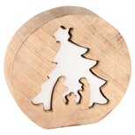 Dekoratief | Kerststal puzzel, naturel/wit, hout, 14x4x13cm | A238123 Dekoratief | Kerststal puzzel, naturel/wit, hout, 14x4x13cm | A238123