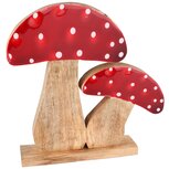 Dekoratief | Deco paddenstoelen m/witte stippen, naturel/rood, hout, 27x6x27cm | A238134 Dekoratief | Deco paddenstoelen m/witte stippen, naturel/rood, hout, 27x6x27cm | A238134
