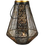 Dekoratief | Lantaarn m/handvat, zwart/goud, metaal, 26x26x34cm | A238175 Dekoratief | Lantaarn m/handvat, zwart/goud, metaal, 26x26x34cm | A238175