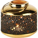 Dekoratief | Lantaarn 'Mystic Stars', zwart/goud, metaal, 14x14x13cm | A238202 Dekoratief | Lantaarn 'Mystic Stars', zwart/goud, metaal, 14x14x13cm | A238202
