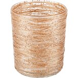 Dekoratief | Theelichthouder 'Golden Wired', glas, 10x10x13cm | A238232 Dekoratief | Theelichthouder 'Golden Wired', glas, 10x10x13cm | A238232