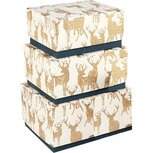Dekoratief | Set 3 dozen RH 'Golden Deer', goud/wit, karton, 23x18x11cm | A239075 Dekoratief | Set 3 dozen RH 'Golden Deer', goud/wit, karton, 23x18x11cm | A239075