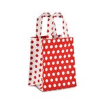 Dekoratief | Jutezak m/handvaten, rood m/witte bollen, 12x16x9cm | A195056 Dekoratief | Jutezak m/handvaten, rood m/witte bollen, 12x16x9cm | A195056
