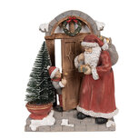 Clayre & Eef | Kerstdecoratie Beeld Kerstman Rood, Bruin 18x8x22 cm | 6PR4945 Clayre & Eef | Kerstdecoratie Beeld Kerstman Rood, Bruin 18x8x22 cm | 6PR4945