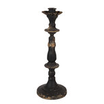 Clayre & Eef | Kandelaar Zwart Goudkleurig ø 11x30 cm | 6Y5454 Clayre & Eef | Kandelaar Zwart Goudkleurig ø 11x30 cm | 6Y5454