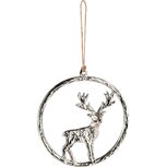 Dekoratief | Hanger rond m/hert, zilver, aluminium, 10x2x10cm | A238306 Dekoratief | Hanger rond m/hert, zilver, aluminium, 10x2x10cm | A238306