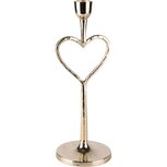 Dekoratief | Kaarsenhouder m/hart op voet, goud, aluminium, 10x10x28cm | A238307 Dekoratief | Kaarsenhouder m/hart op voet, goud, aluminium, 10x10x28cm | A238307