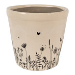 Clayre & Eef | Bloempot Binnen Beige, Zwart ø 15x14 cm | 6CEFAF0001M Clayre & Eef | Bloempot Binnen Beige, Zwart ø 15x14 cm | 6CEFAF0001M