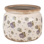 Clayre & Eef | Bloempot Binnen Beige Blauw ø 20x15 cm | 6CE1639L Clayre & Eef | Bloempot Binnen Beige Blauw ø 20x15 cm | 6CE1639L
