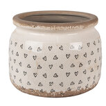 Clayre & Eef | Bloempot Binnen Beige Zwart ø 20x15 cm | 6CE1653L Clayre & Eef | Bloempot Binnen Beige Zwart ø 20x15 cm | 6CE1653L