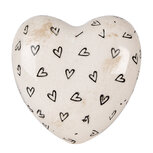 Clayre & Eef | Decoratie Hart Beige Zwart 11x11x4 cm | 6CE1656 Clayre & Eef | Decoratie Hart Beige Zwart 11x11x4 cm | 6CE1656